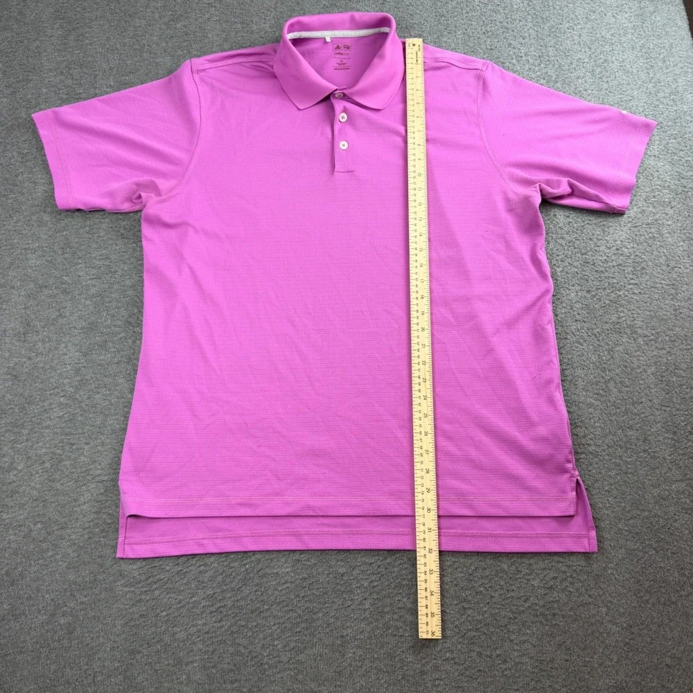 Adidas Golf Polo Shirt Men's XL Pink Climalite Short Sleeve Textured Performance